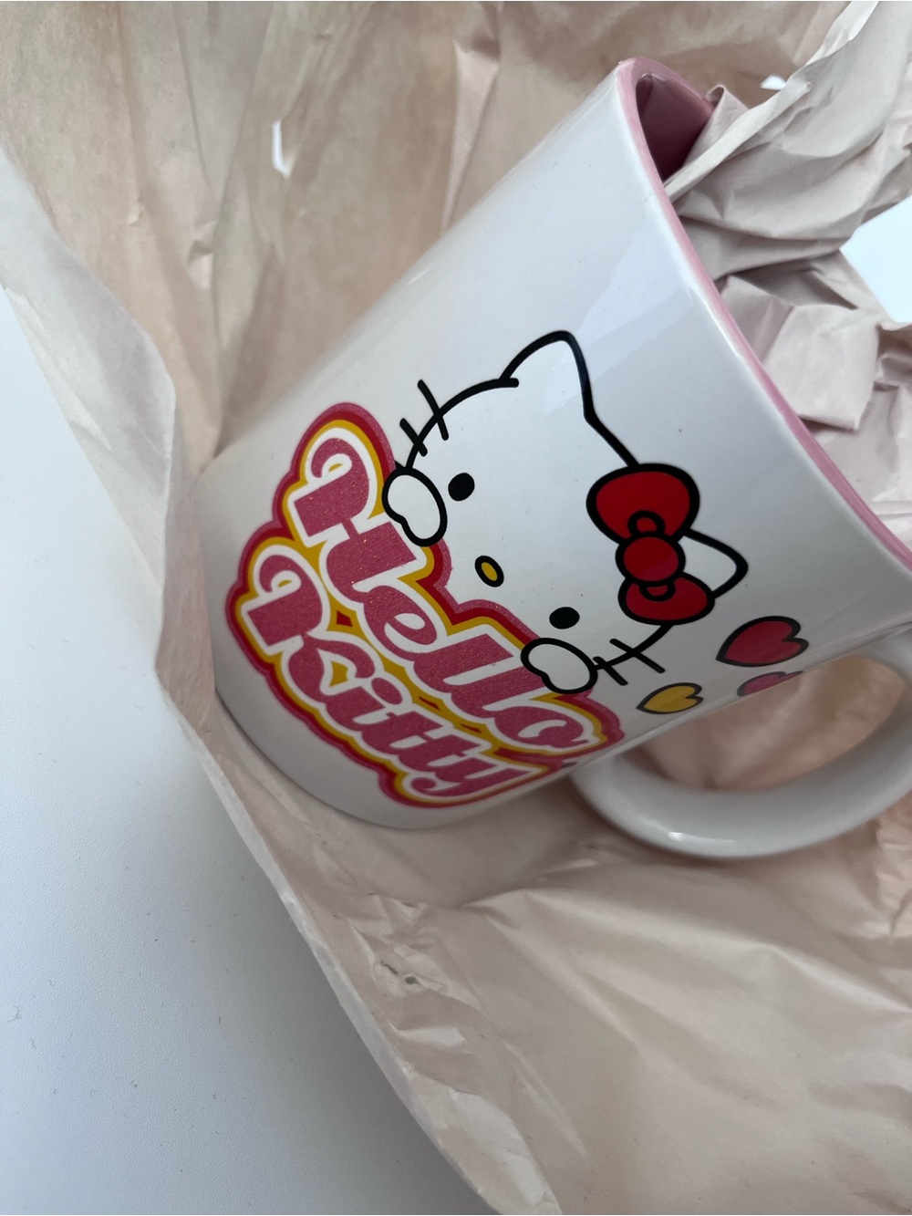Sanrio Hello Kitty White Pink Red Ceramic Coffee Mug